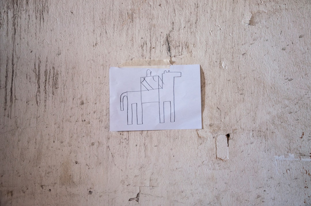 a piece of paper with a drawing of a horse on it
